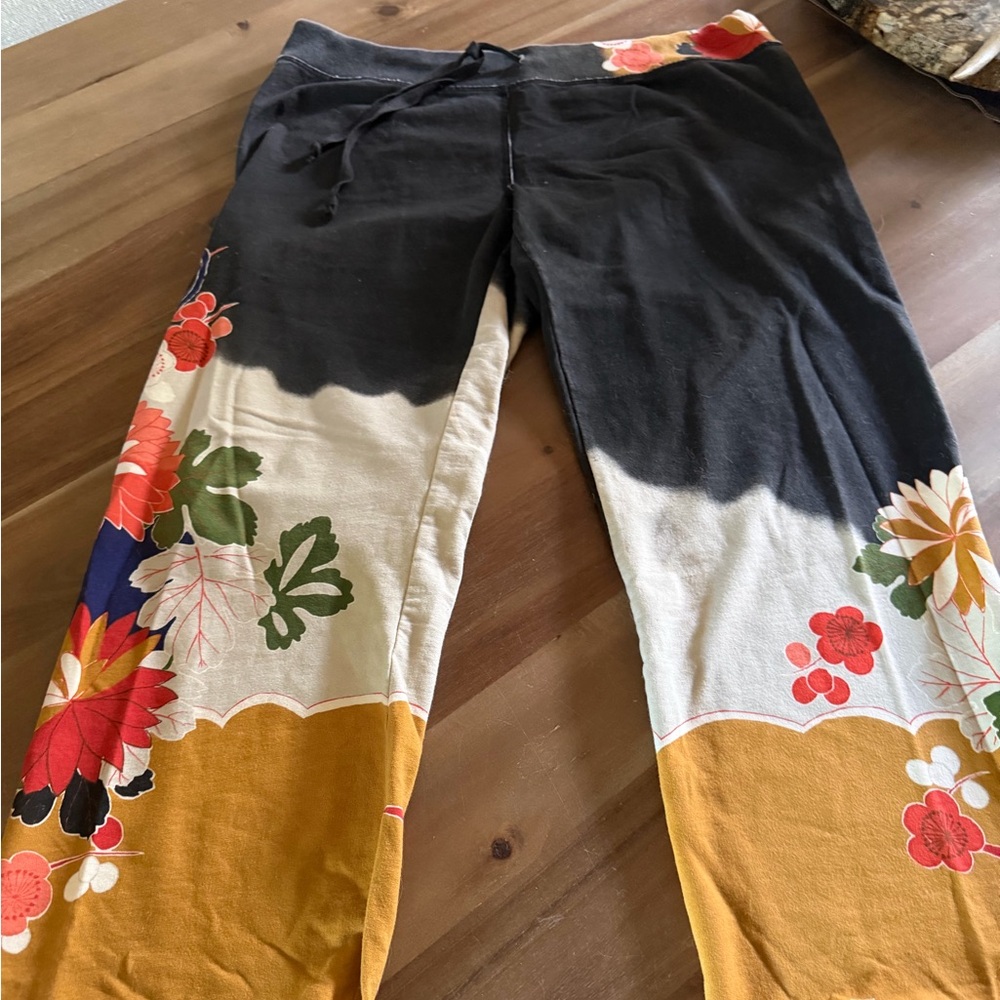 Vintage Lucky Brand Knit Sweat Pants Asian Floral